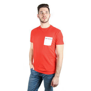 Tommy Hilfiger pánské červené tričko s kapsičkou Contrast - L (667)